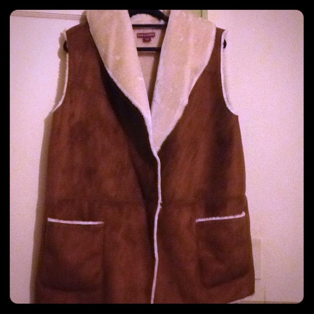 Jessica London Faux Shearling Vest Brand New 18/20